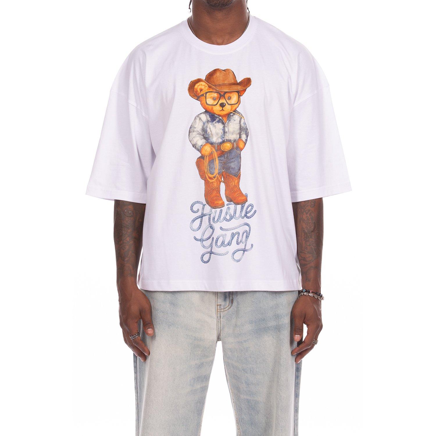 Hustle Gang Men's 10 Gallon Knit Graphic T-Shirt - White - WHITE